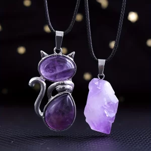 Irregular rock crystal original stone hexagonal column set universal necklace pendant for men and women daily wear holiday gifts affordable Mother's Day ideas, DIY Father's Day gifts. - 图片 5
