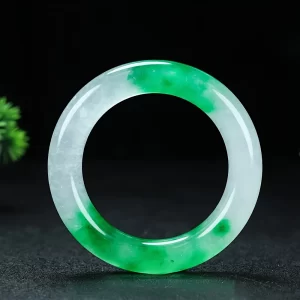 Natural stone round popsicle green floating flower fashion bracelet