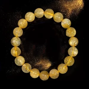 Natural gold crystal beaded bracelet for women-a symbol of luxury wealth, an ideal gift for mother or girlfriend, suitable for any occasion. - 图片 2