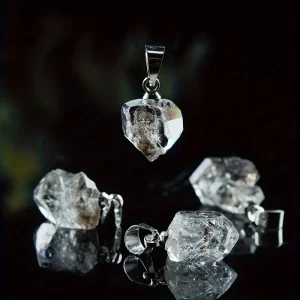 Natural herkimont original stone drop pendant couple blingbling holiday gift fashion jewelry - 图片 3