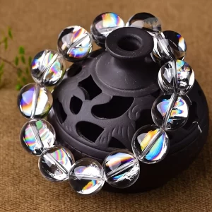 Elegant rainbow crystal bracelet with sparkling multicolor beads-fashionable rock crystal jewelry, ideal choice for couples, perfect Valentine's Day and New Year gifts, big beads and temperament. - 图片 6