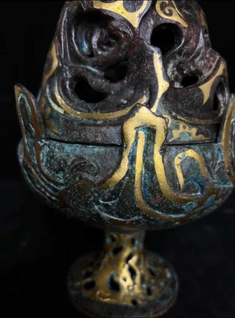 Bronze inlaid gold Boshan furnace - 图片 2