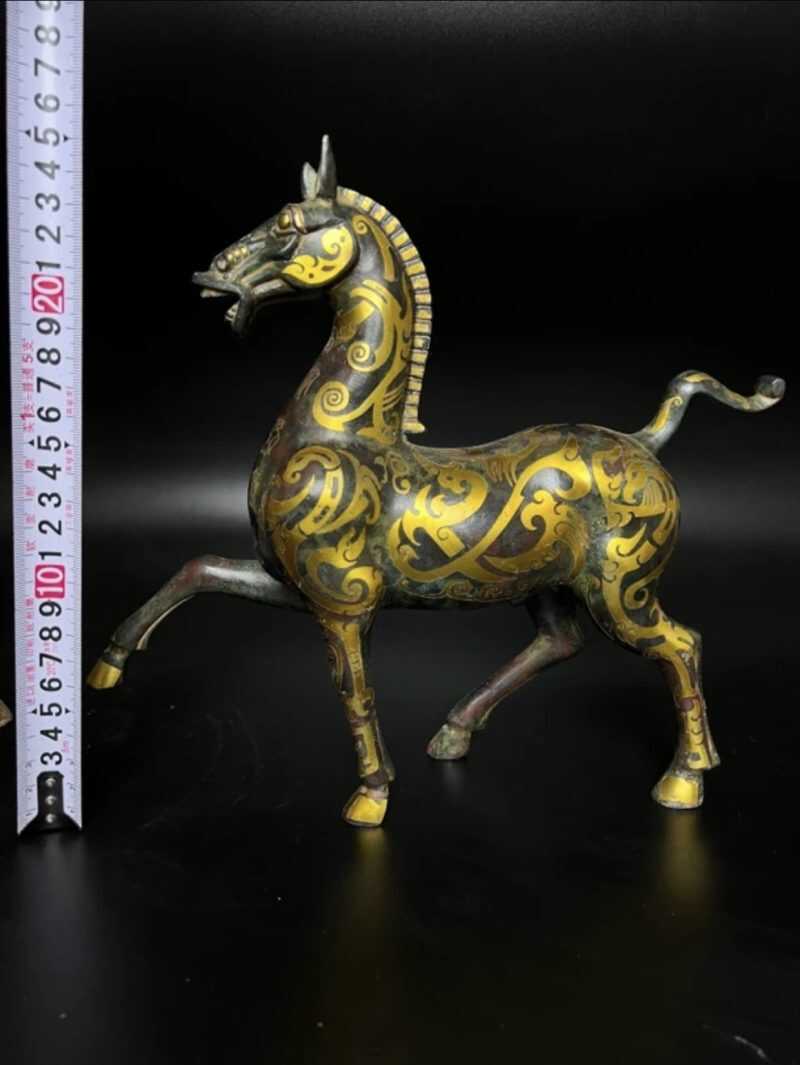 Bronze gilded bronze horse