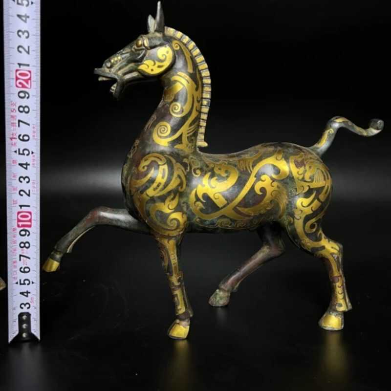 Bronze gilded bronze horse