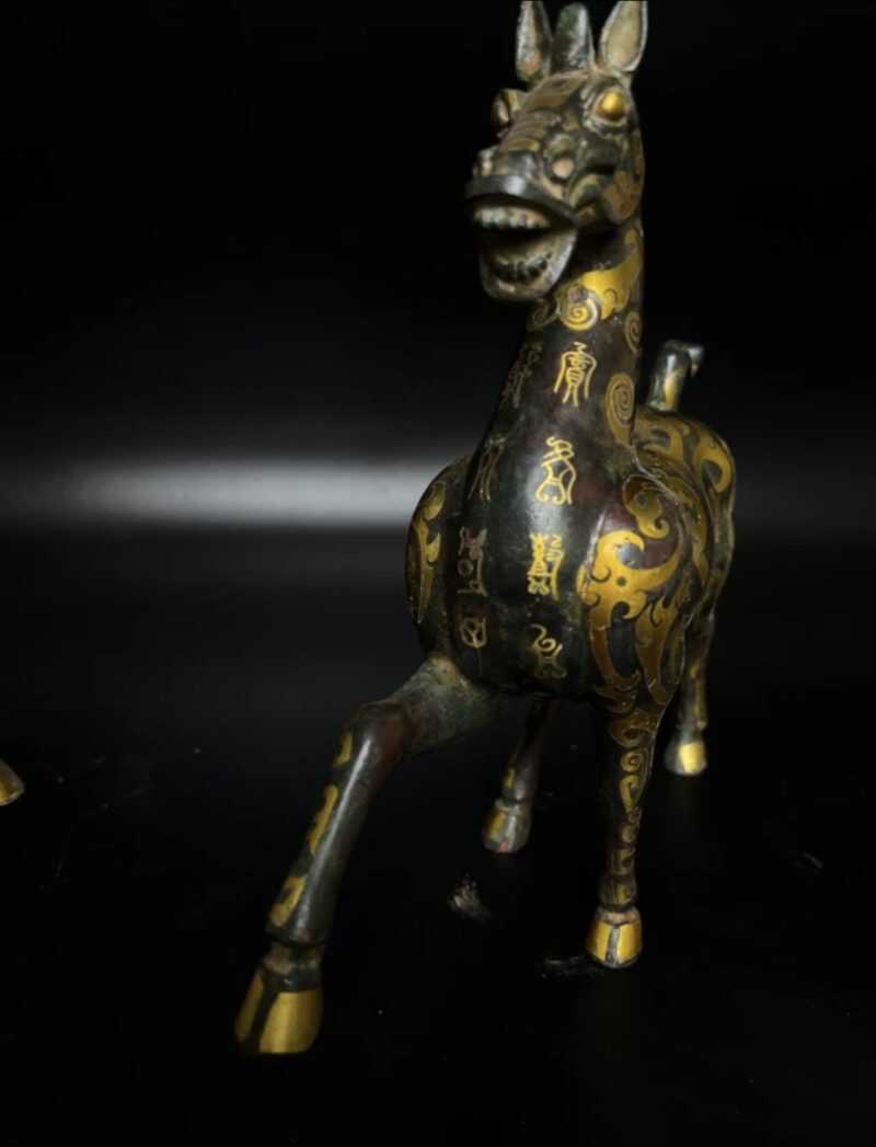 Bronze gilded bronze horse - 图片 5